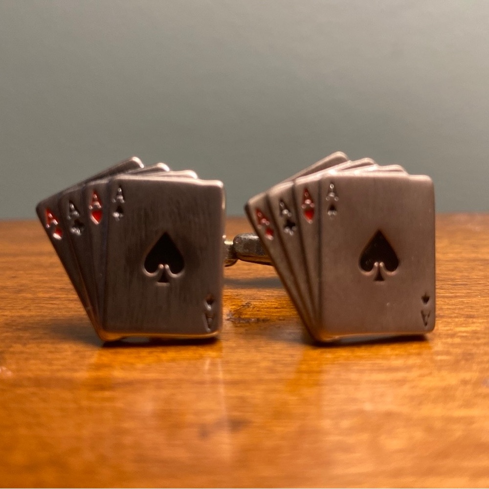 Poker card cufflinks
